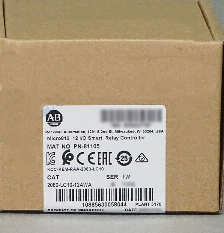 Allen-Bradley 2080-LC10-12AWA Micro810 Controller, 8-In/4-Out (Relais), AC Pwr, A