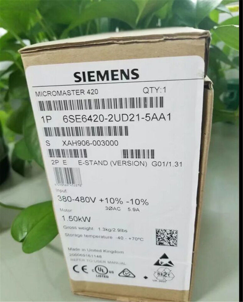Siemens 6SE6420-2UD21-5AA1 MICROMASTER 420 AC Antrieb 380-480VAC, 3-PH, 1.5kW