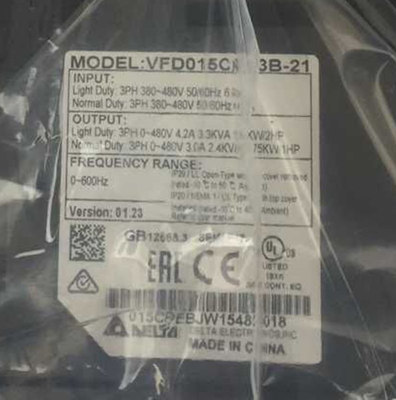 VFD015CP43B-21 DELTA Frequenzumrichter Frequenzumrichter 1.5kw 2HP 3PH AC38