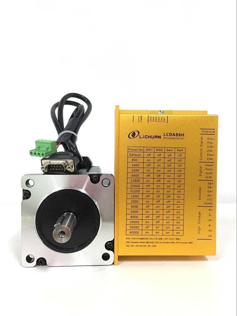 NEMA34 6N.m 2phaseasy servo Closed-Loop-Schrittmotor-Antriebs-Kit CNC AC20-75V LCDA86H + LC86H298