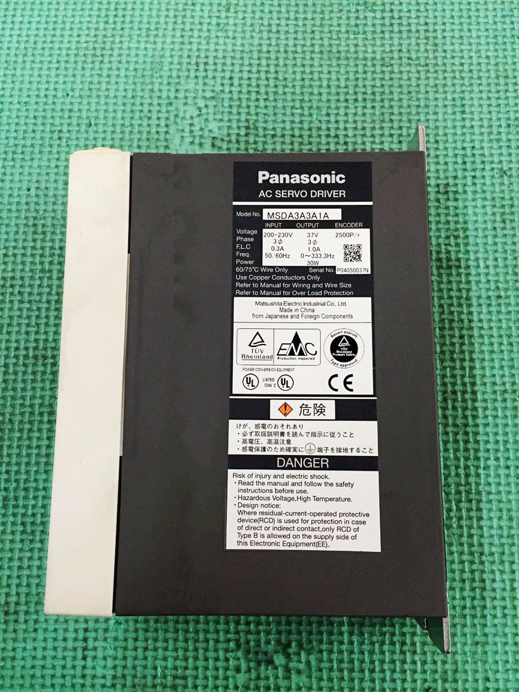 Panasonic BENUTZTE TESTEN AC SERVO TREIBER MSDA3A3A1A PERFEKTER ZUSTAND